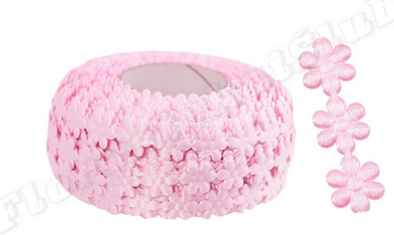 Aplikacje kwiatek pełny mały różowy 1mb