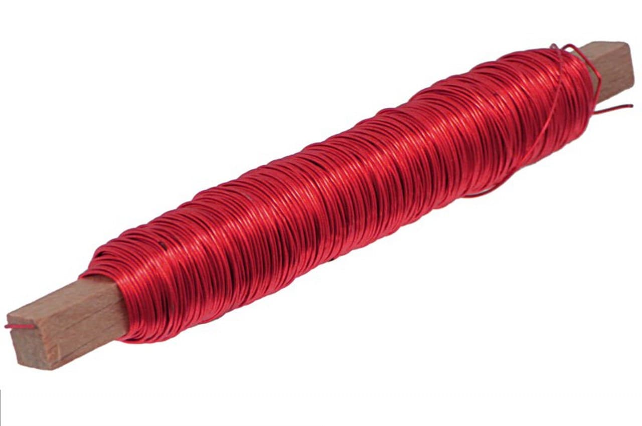 Drut florystyczny stalowy 0,5mm/100g czerwony