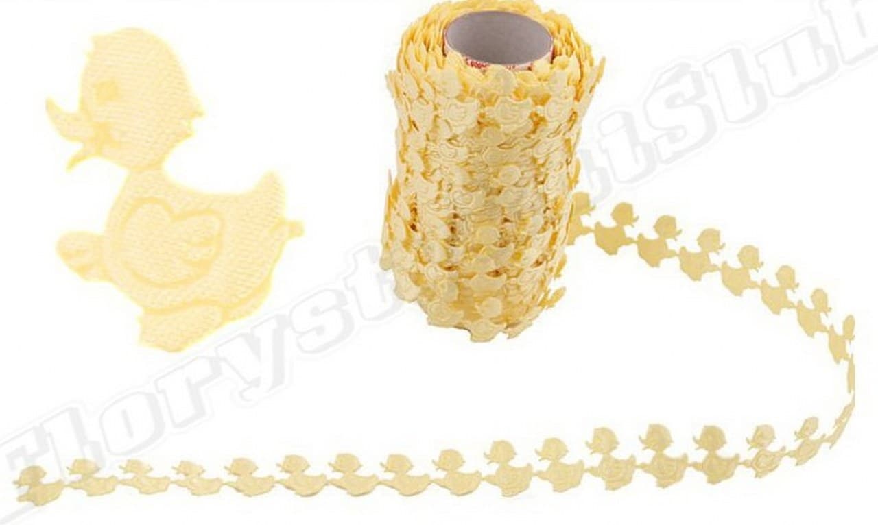 Aplikacje kaczuszki 1,5x2,5cm/65szt,1mb, kremowe