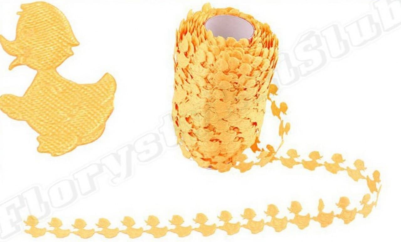 Aplikacje kaczuszki 1,5x2,5cm/65szt,1mb, żółte