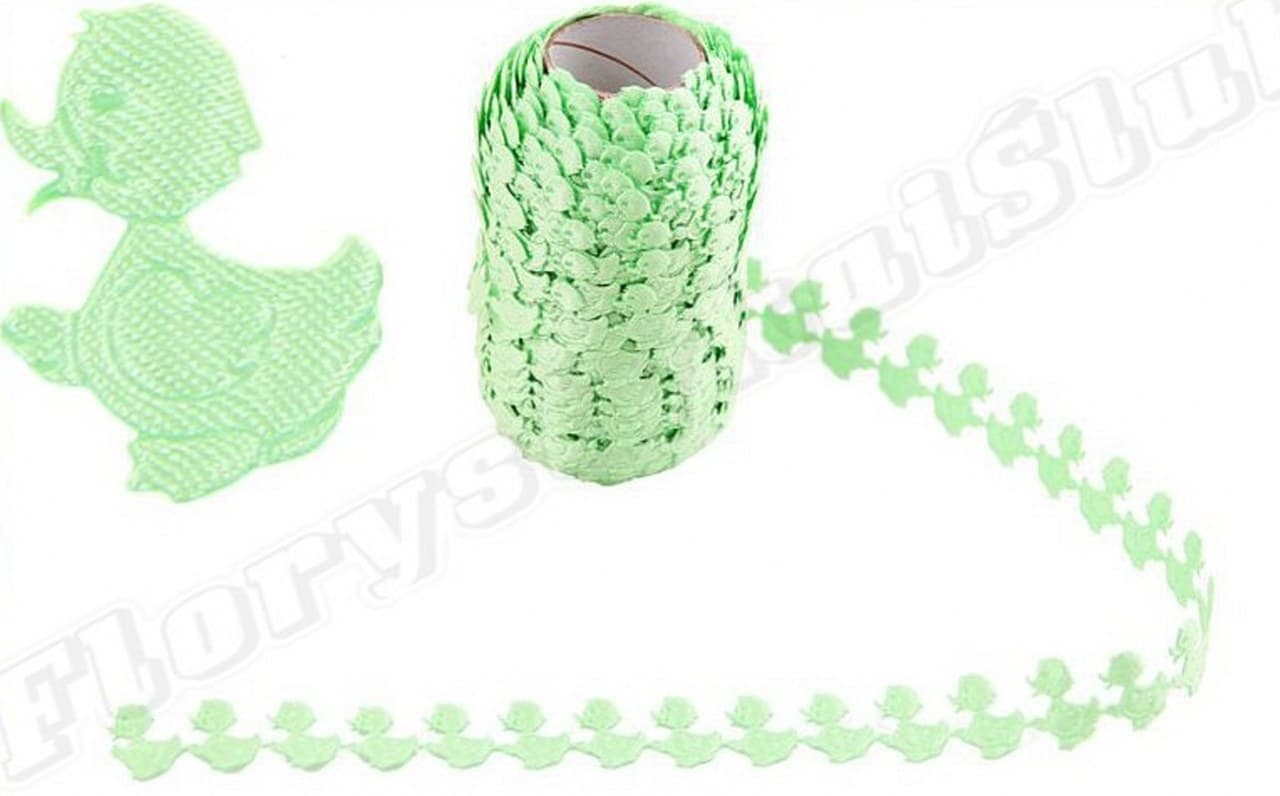 Aplikacje kaczuszki 1,5x2,5cm/65szt,1mb, j.zielone