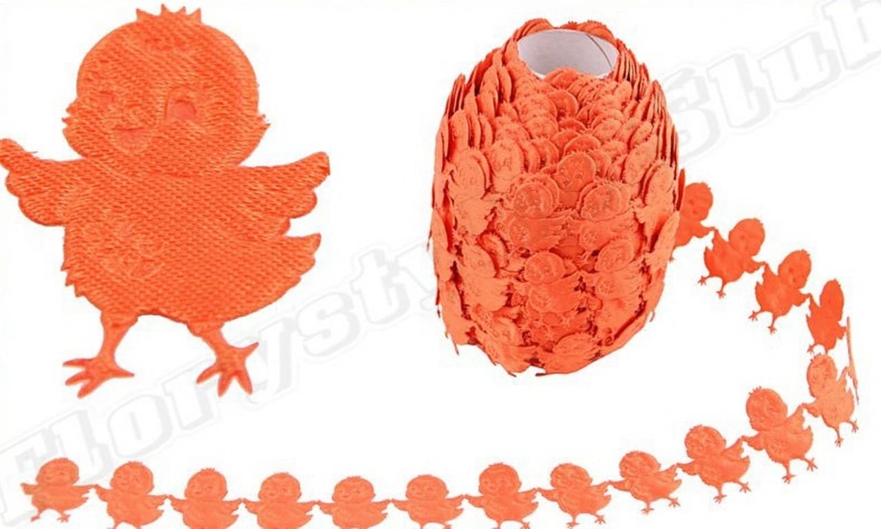 Aplikacje kurczaczek 2x3cm/44szt,1mb, pomarańcz