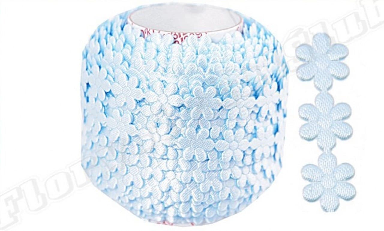 Aplikacje kwiatek pełny mały błękitny 1mb