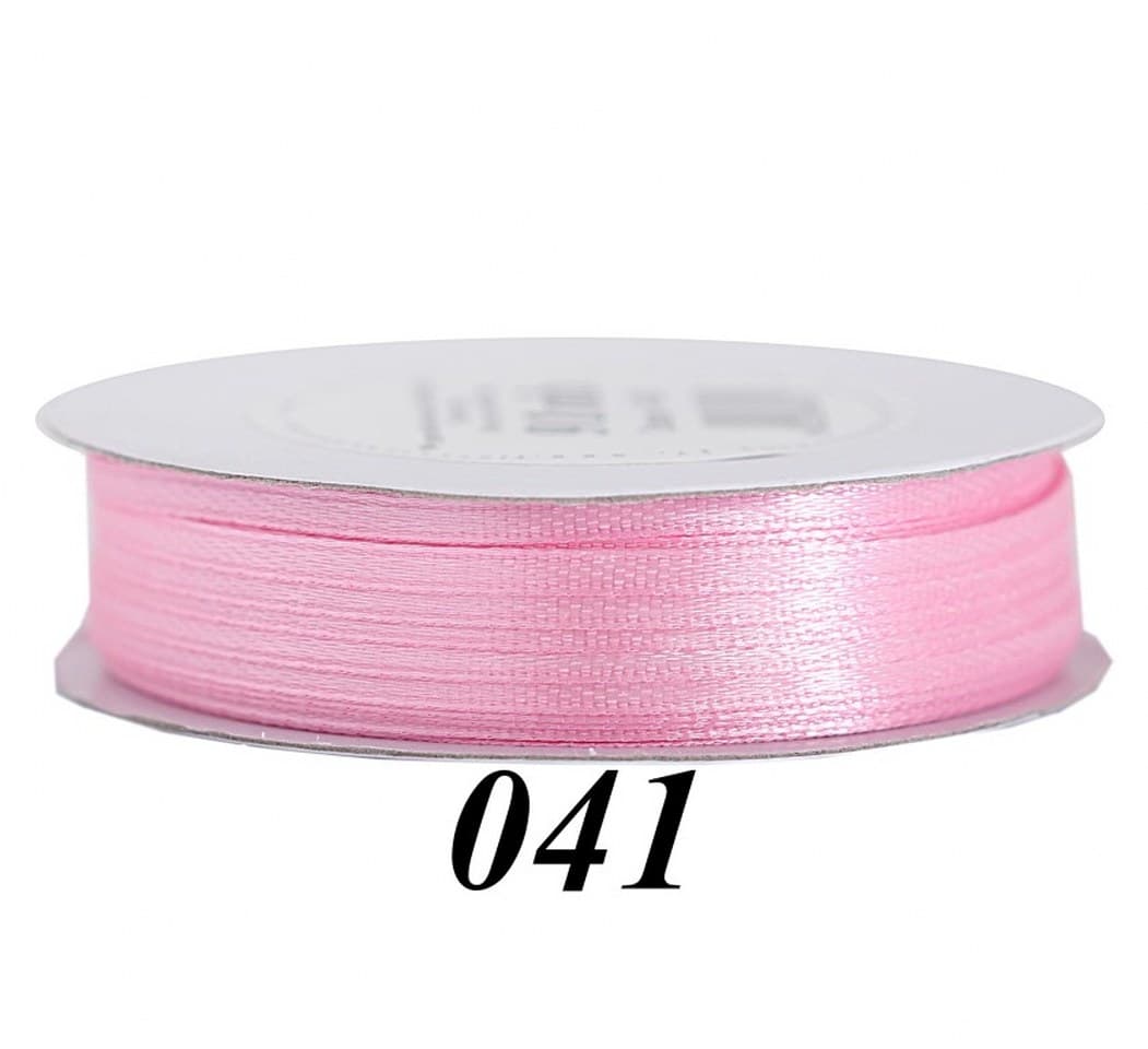 Wstążka satynowa 3mm/91mb, jasnoróżowa