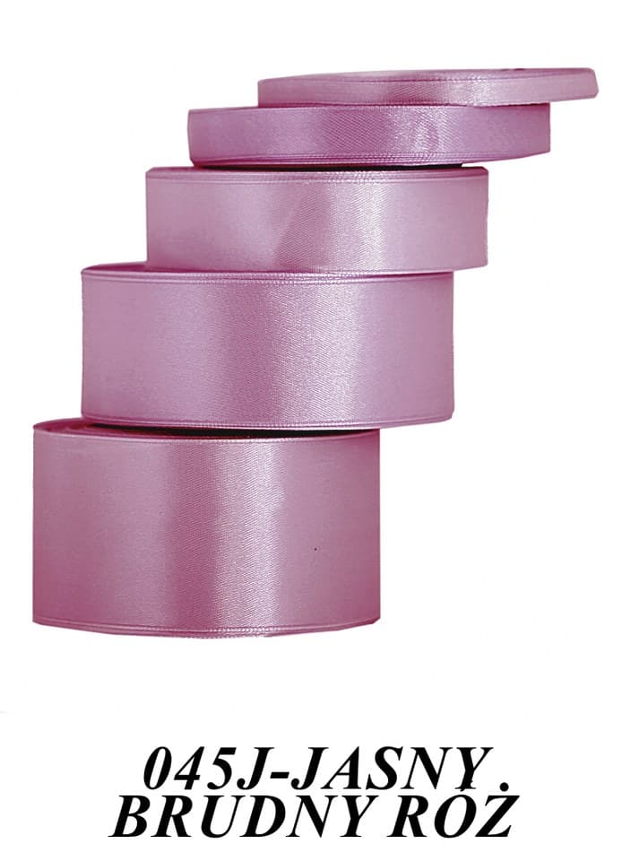 Wstążka satynowa 12mm/32mb, jasny brudny róż