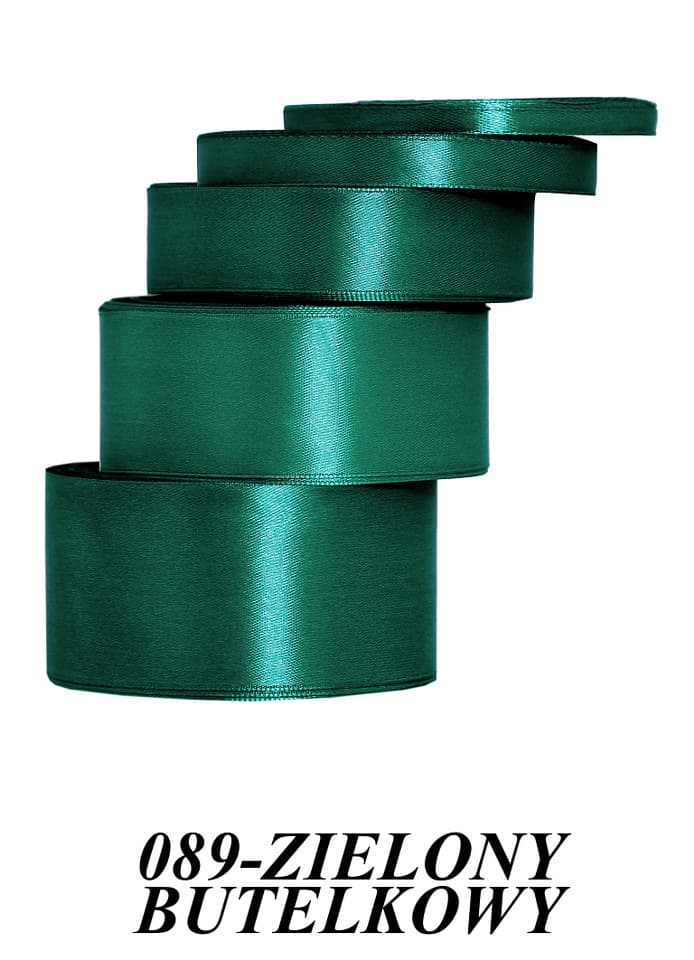 Wstążka satynowa 50mm/32mb, zieleń butelkowa