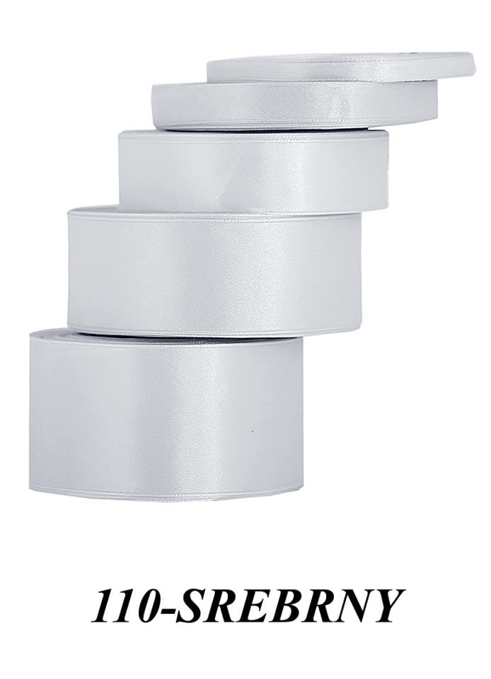 Wstążka satynowa 50mm/32mb, srebrna