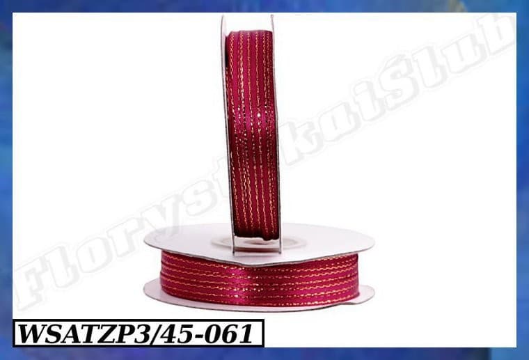 Wstążka satynowa ZP 3mm/45mb jasnobordowa