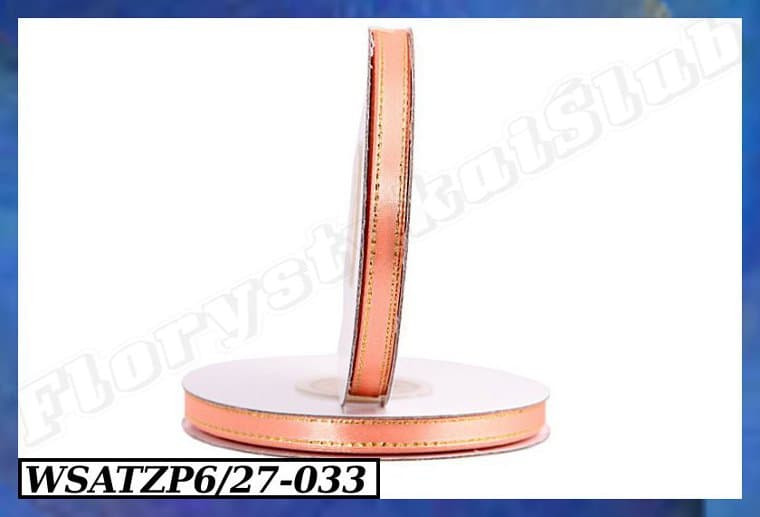 Wstążka satynowa ZP 6mm/27mb łososiowa