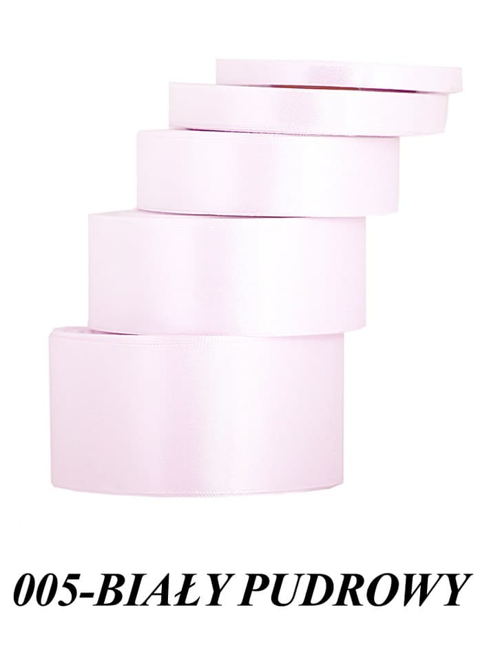 Wstążka satynowa 38mm/32mb, biały pudrowy
