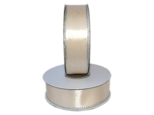 Wstążka satynowa SP 25mm/27mb j.kremowa