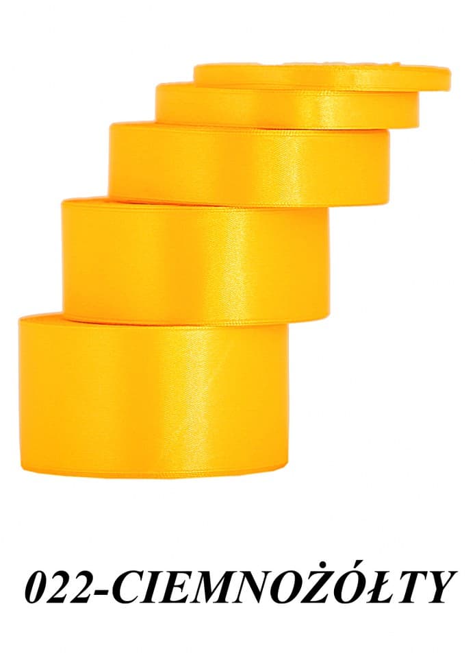 Wstążka satynowa 12mm/32mb, ciemnożółta