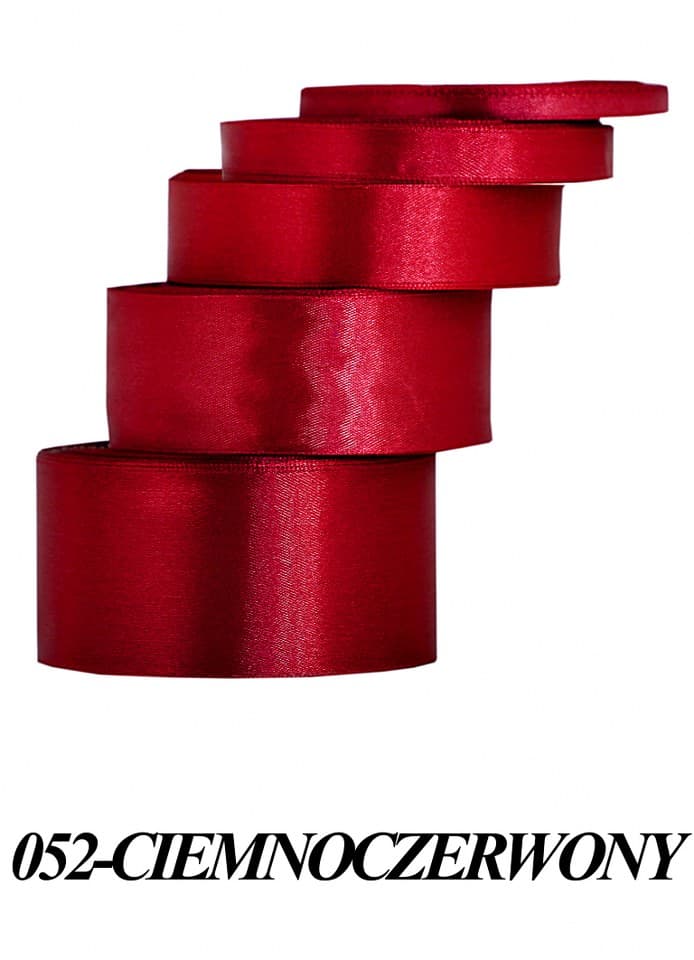 Wstążka satynowa 12mm/32mb, ciemnoczerwona