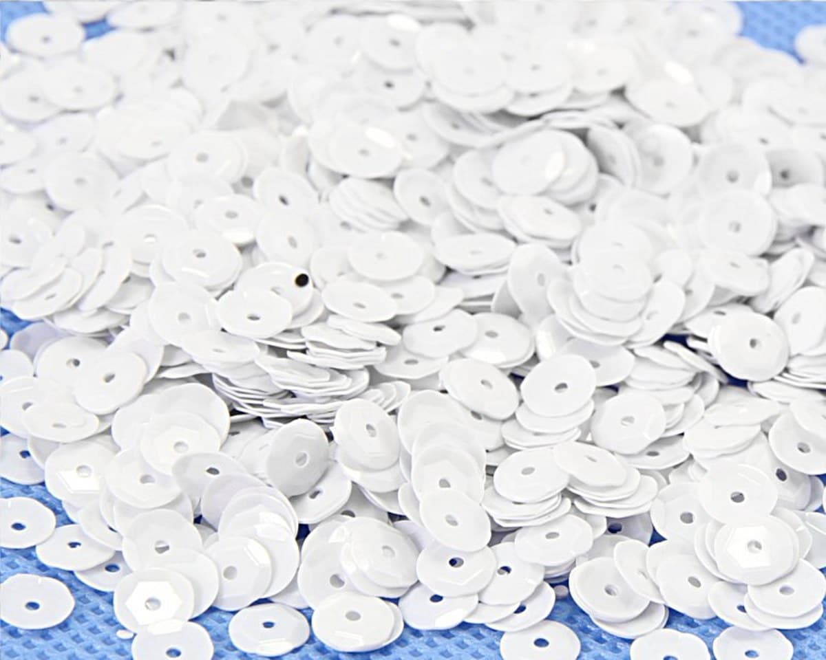 Cekiny 6mm/15gram biały pastelowy