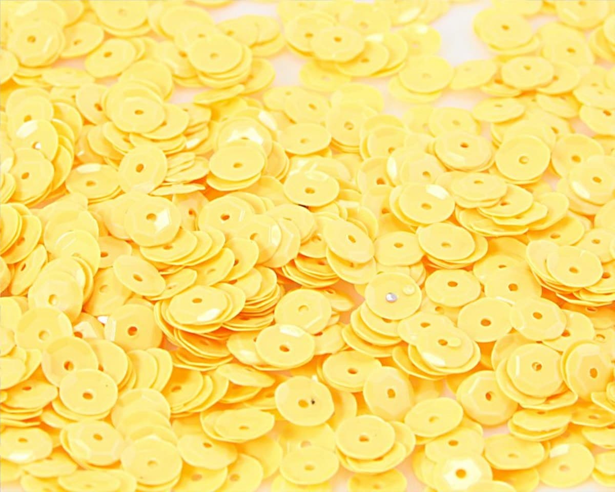 Cekiny 6mm/15gram jasnożółty pastelowy