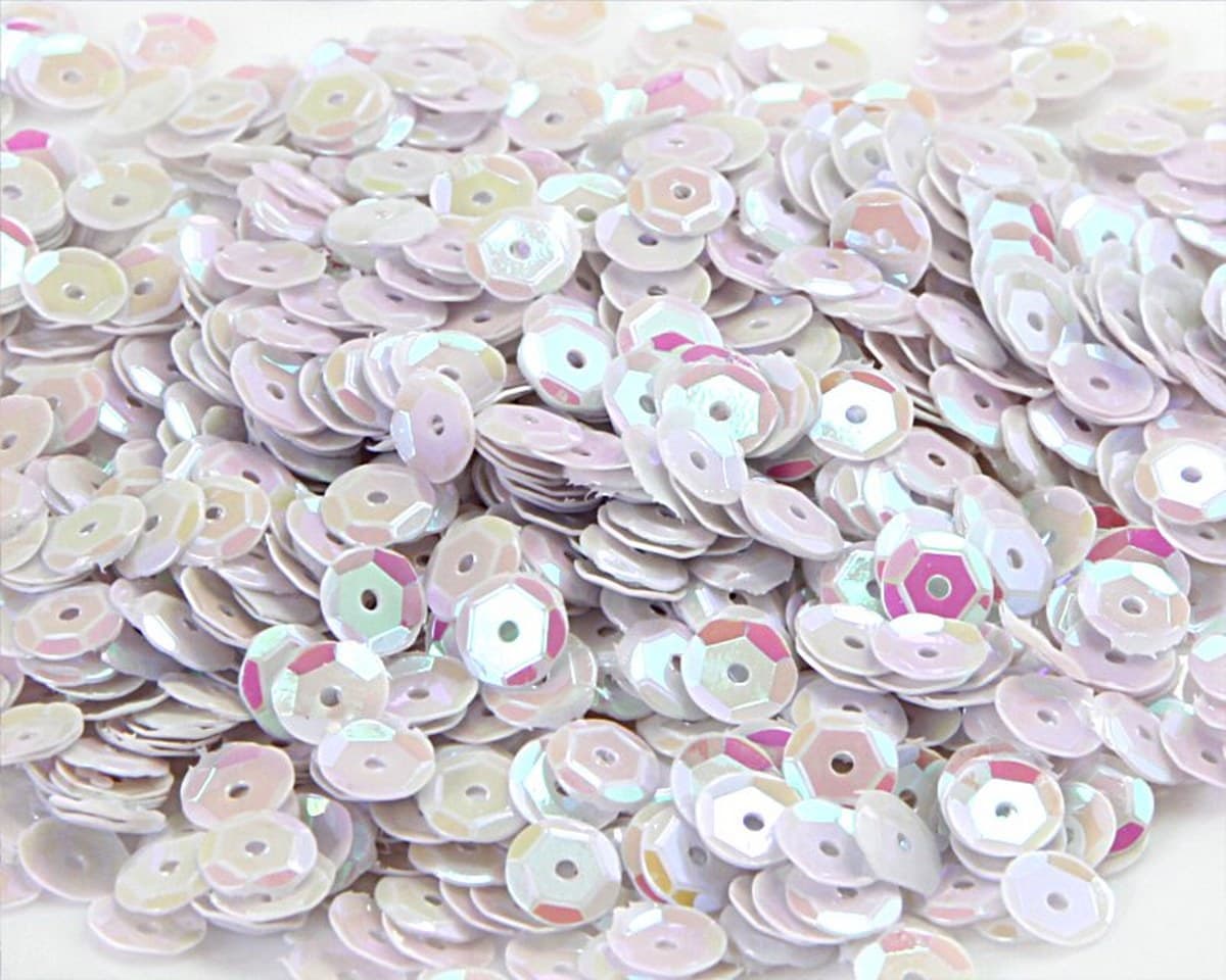 Cekiny 6mm/15gram białoróżowy mieniący