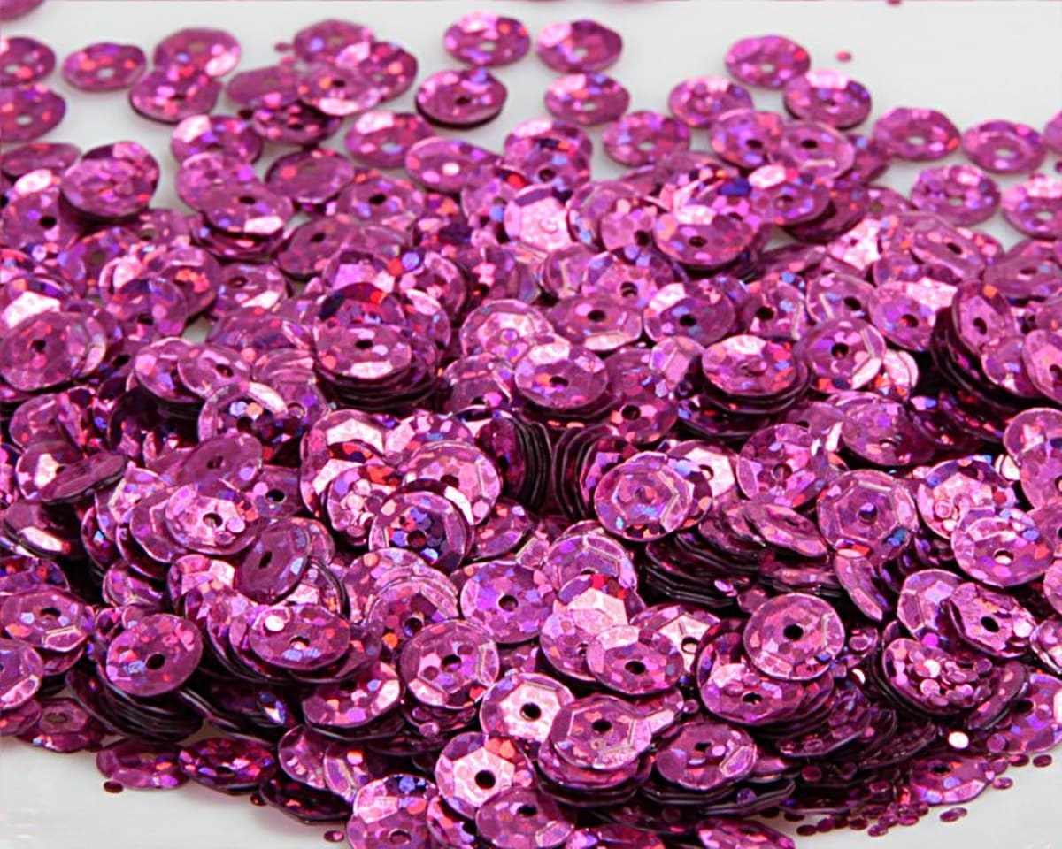 Cekiny 6mm/15gram różowy brokat