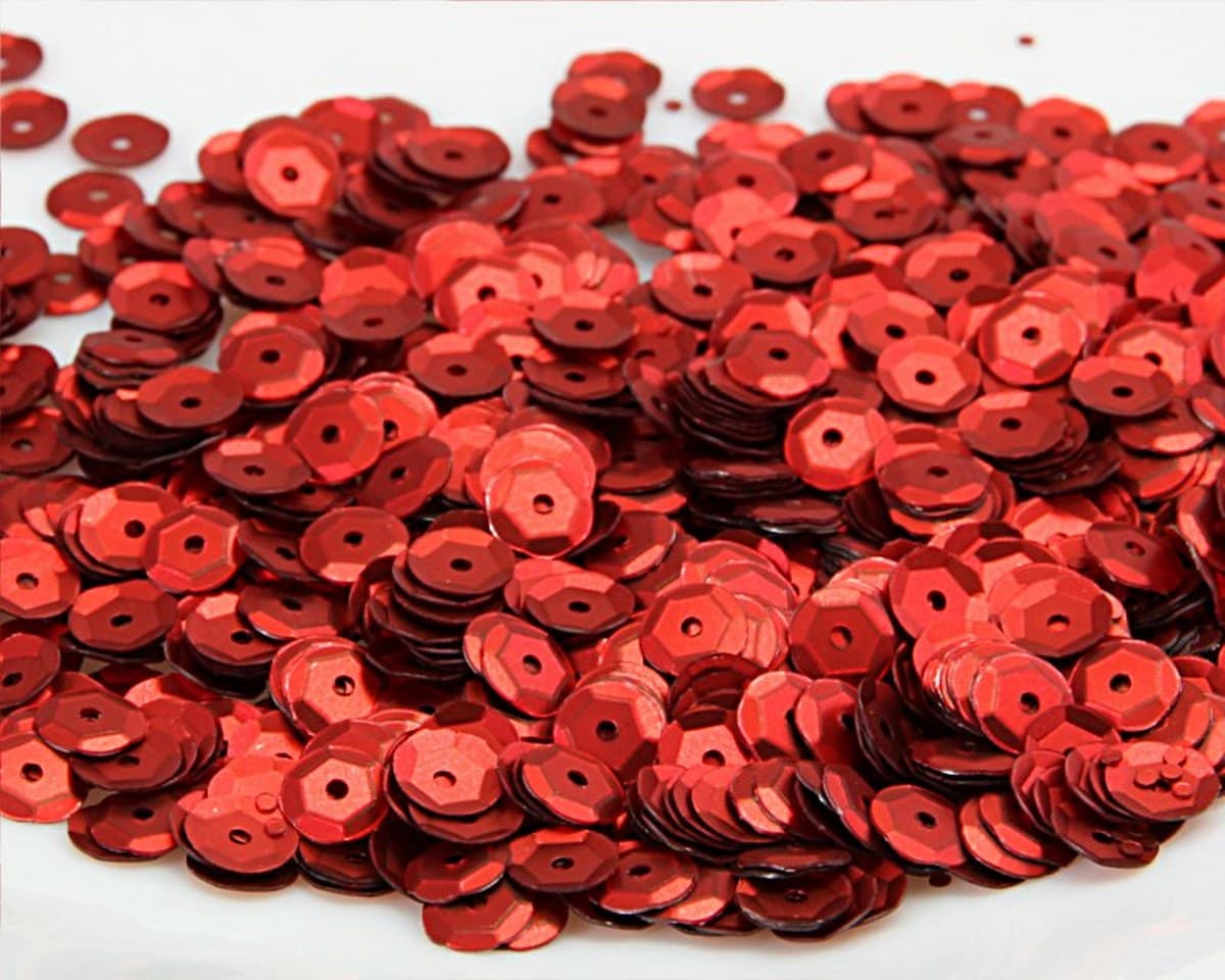 Cekiny 6mm/15gram czerwony matowy