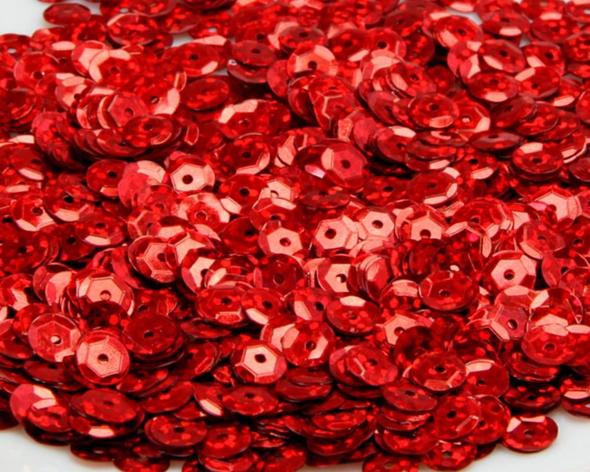 Cekiny 6mm/15gram czerwony brokat