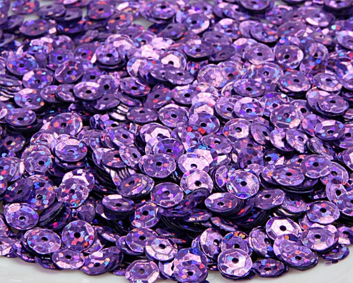 Cekiny 6mm/15gram wrzosowy brokat