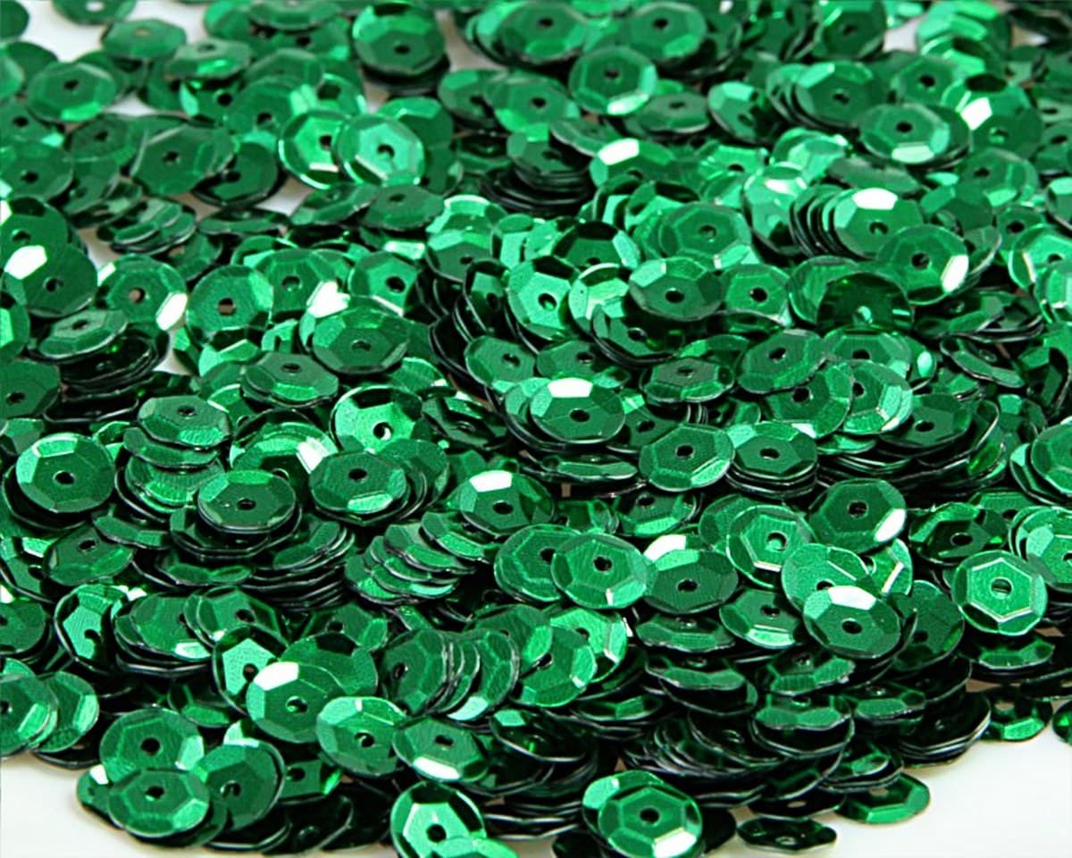 Cekiny 6mm/15gram zielony błyszczący