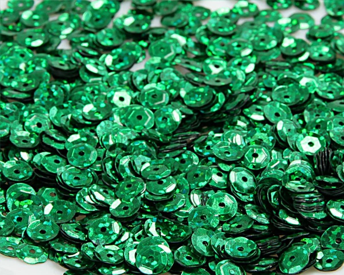 Cekiny 6mm/15gram zielony brokatowy