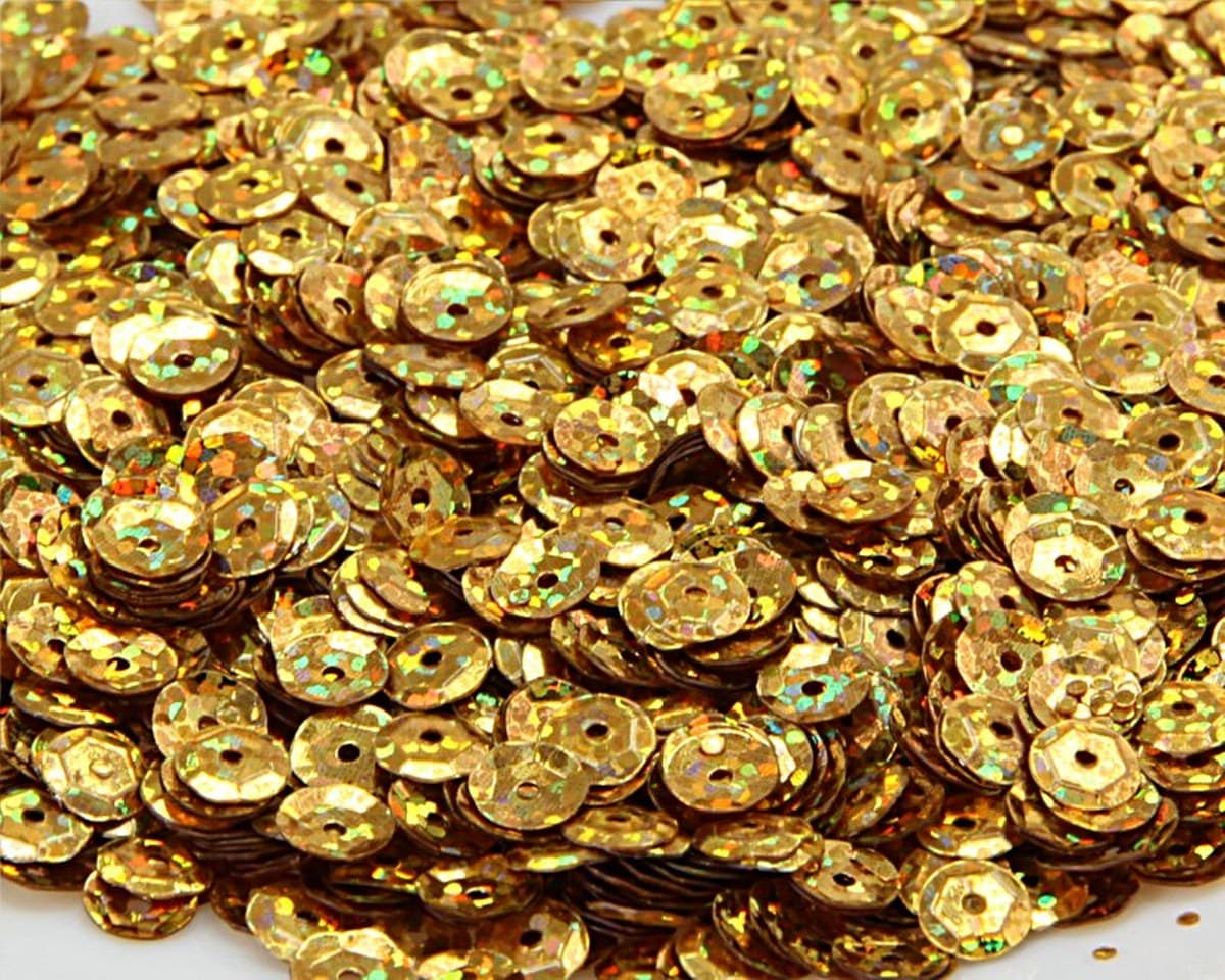 Cekiny 6mm/15gram ciemnozłoty brokat