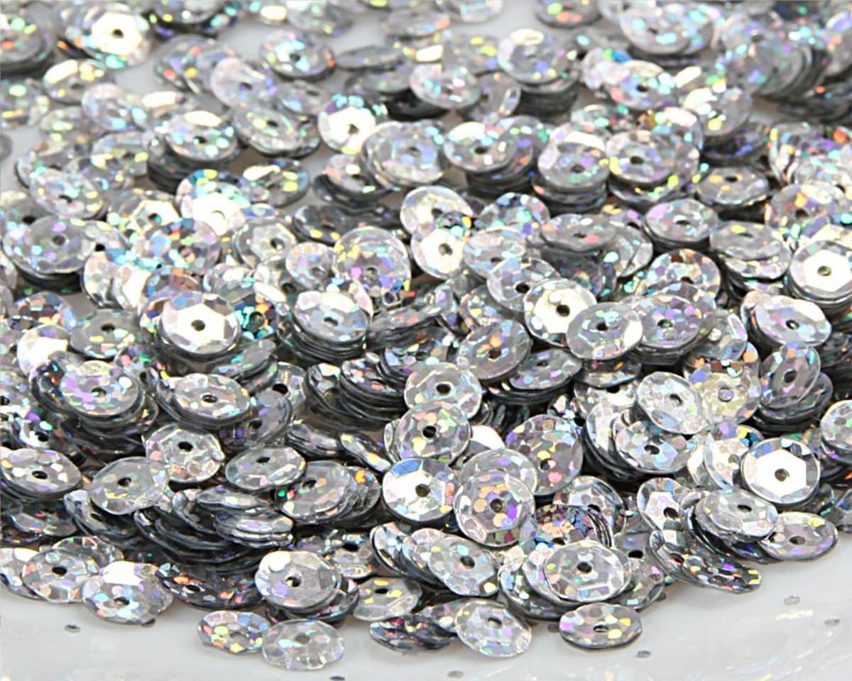 Cekiny 6mm/15gram srebrny brokat