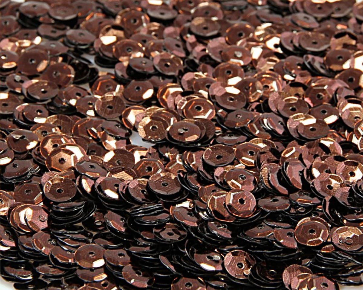 Cekiny 6mm/15gram ciemnobrązowy błyszczący