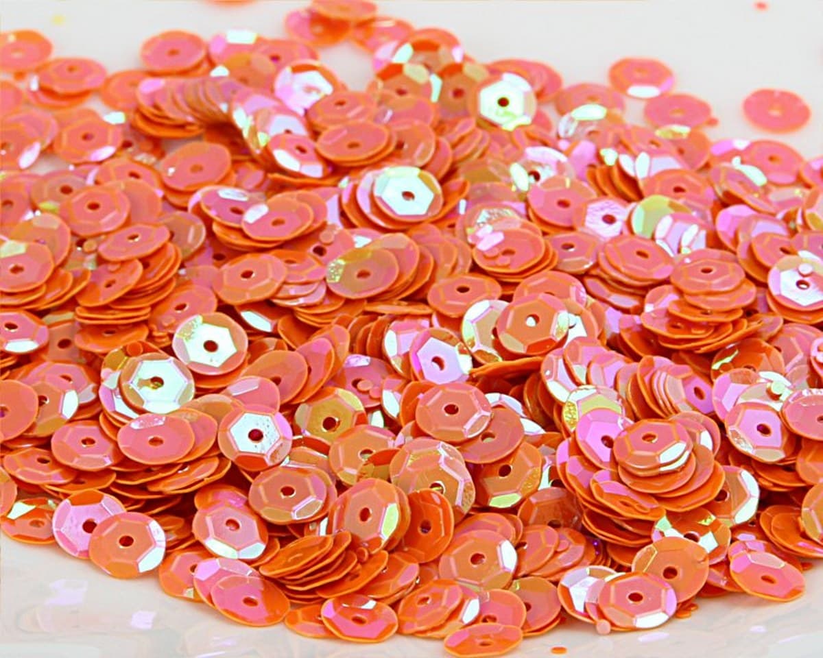 Cekiny 8mm/15gram pomarańczowy mieniący