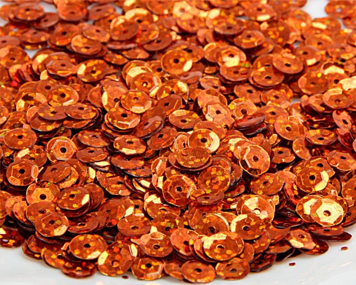 Cekiny 8mm/15gram pomarańczowy brokat