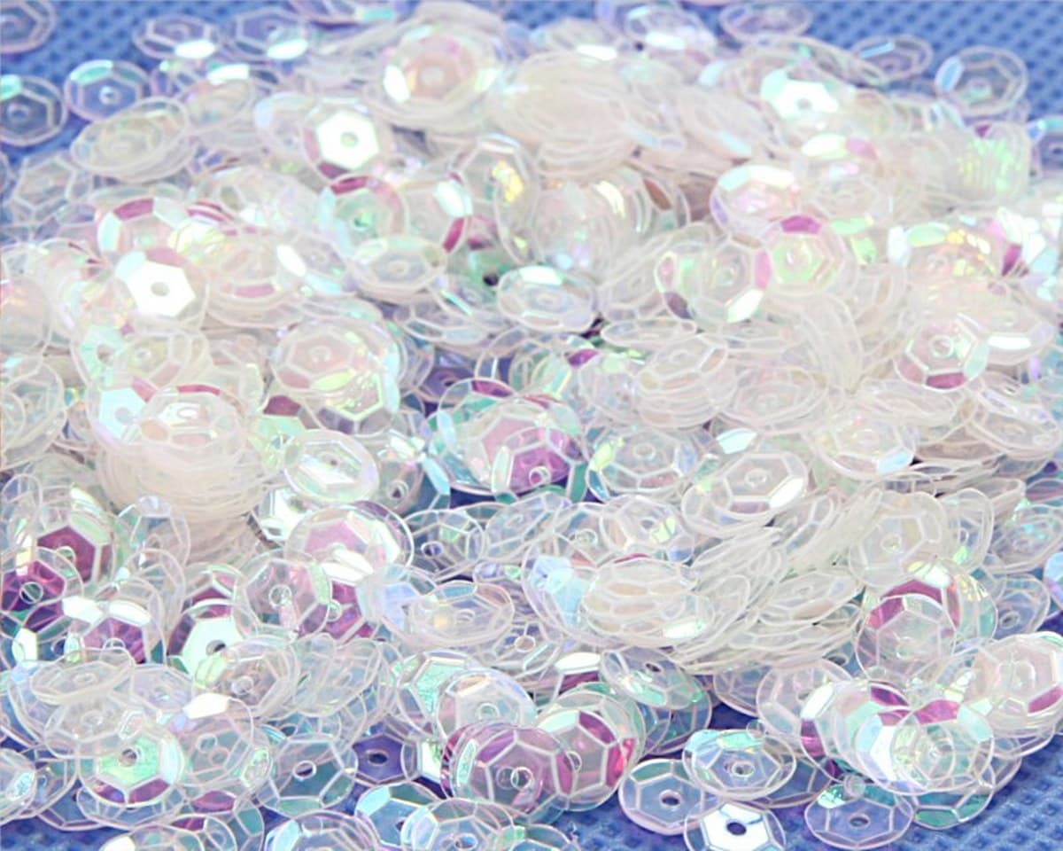 Cekiny 8mm/15gram białoróżowy mieniący przeźroczys