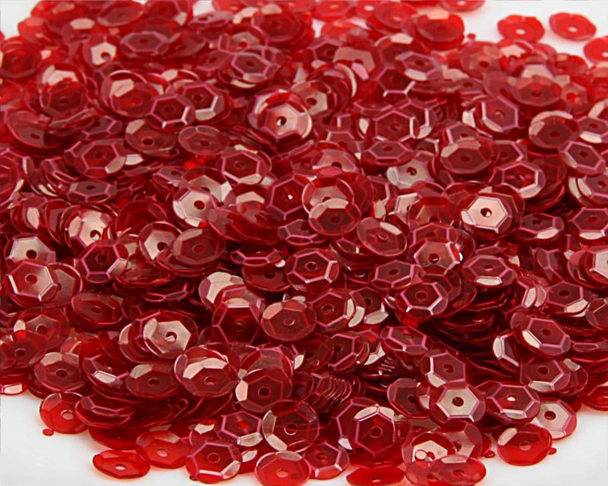 Cekiny 8mm/15gram czerwony przeźroczysty