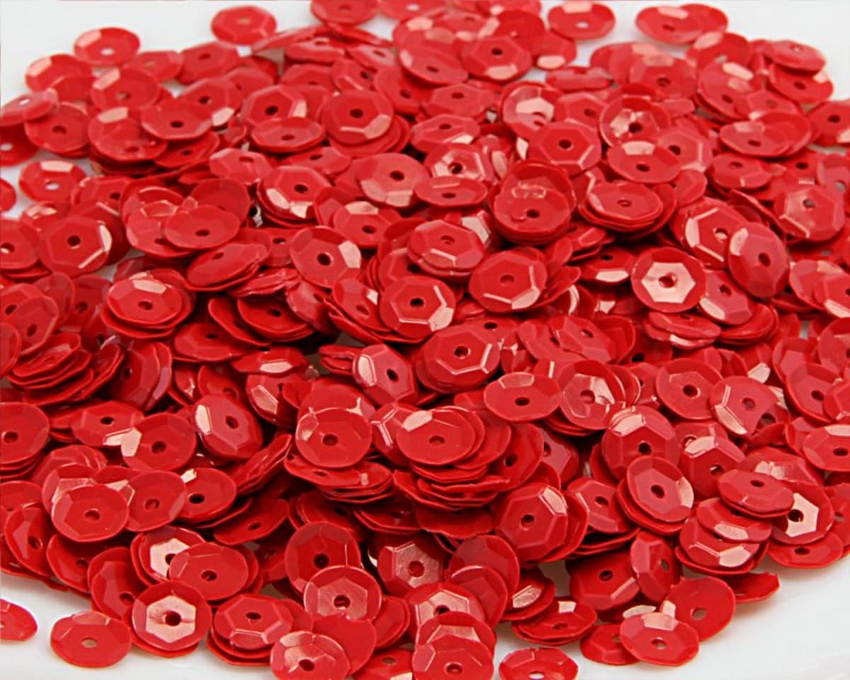 Cekiny 8mm/15gram czerwony pastelowy