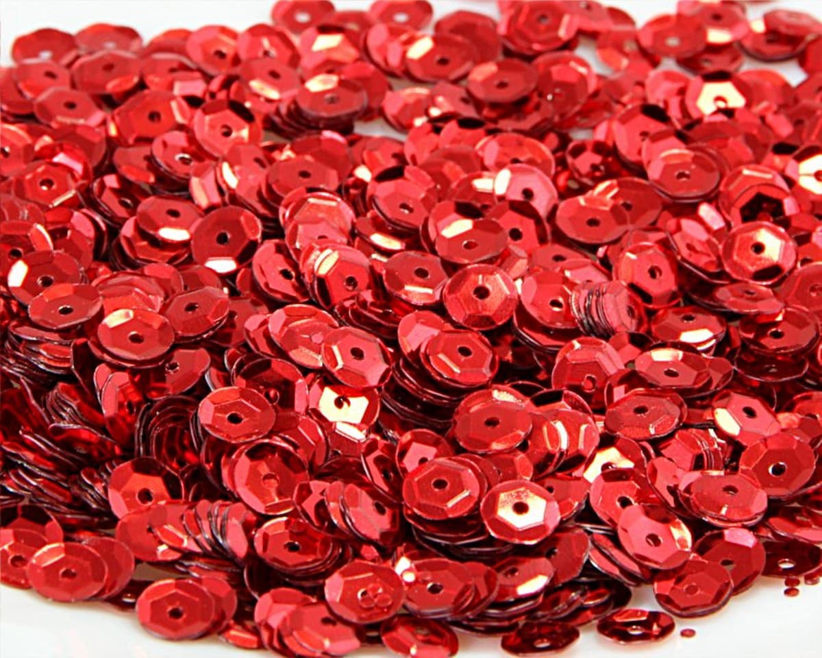 Cekiny 8mm/15gram czerwony błyszczący