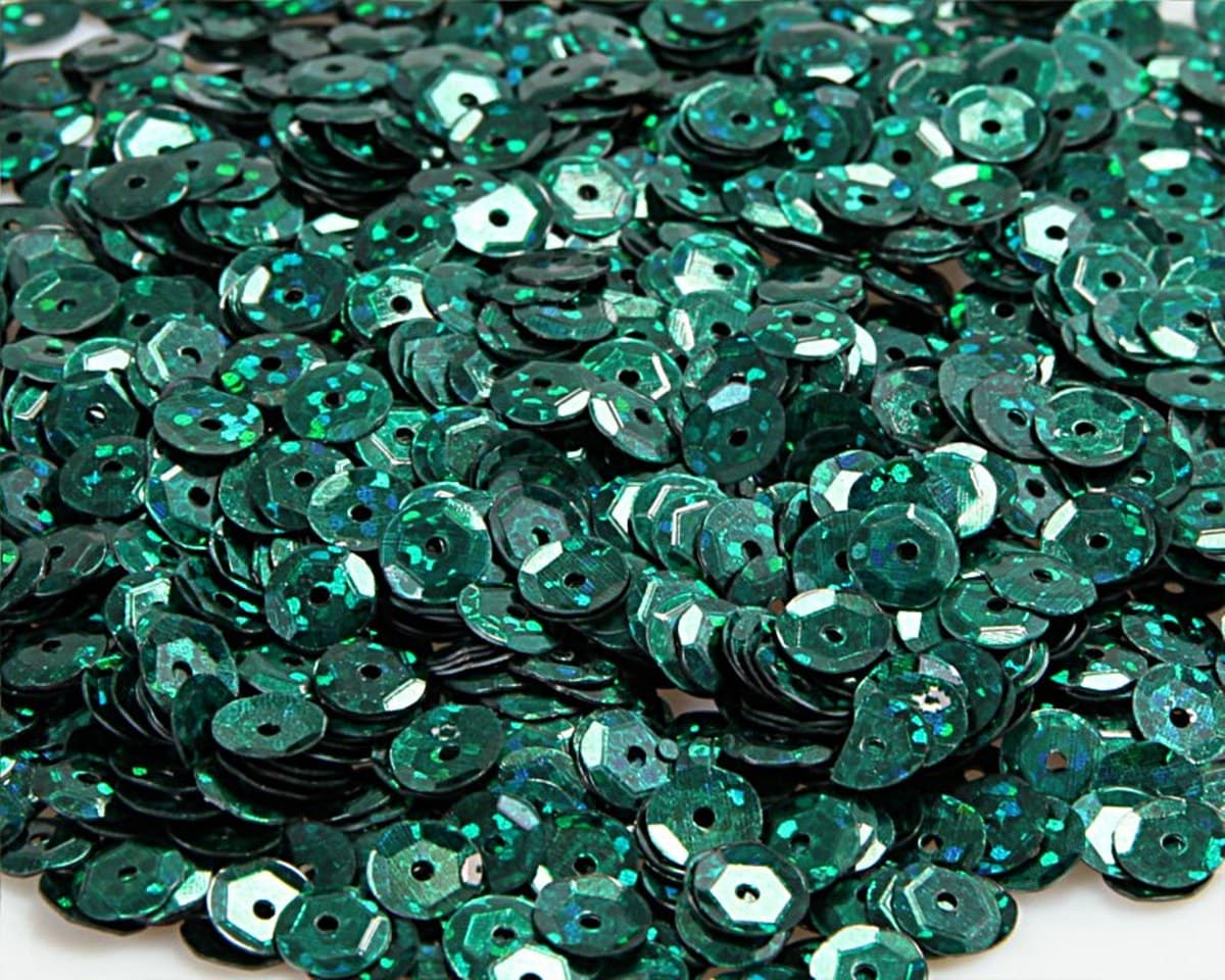 Cekiny 8mm/15gram zielony butelkowy brokat