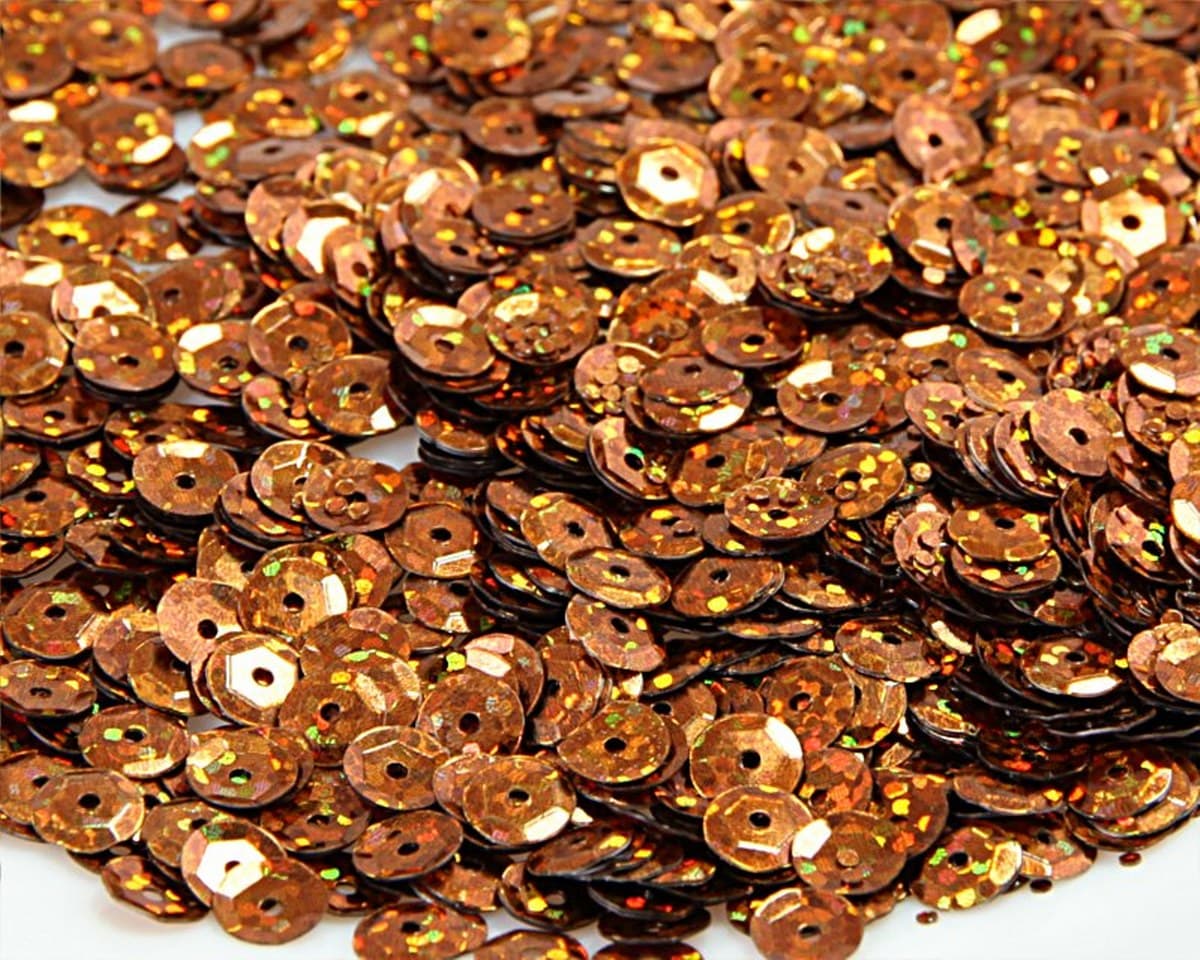 Cekiny 8mm/15gram brązowy brokat