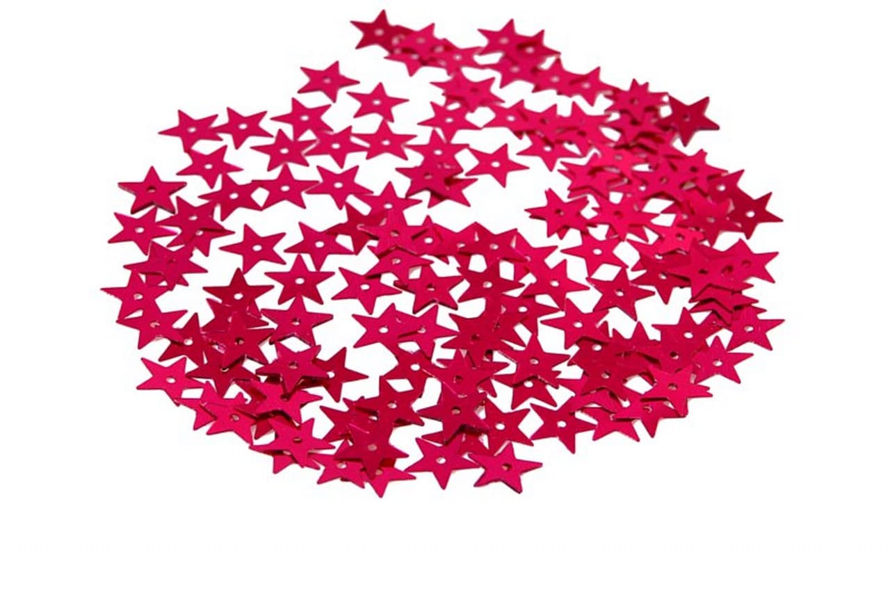 Cekiny gwiazdki średnie 10mm/5gram amarantowe