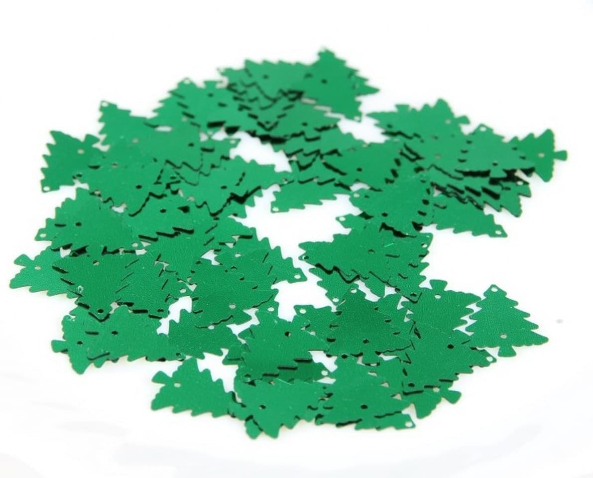 Cekiny choinki wys.13mm/5gram zielone