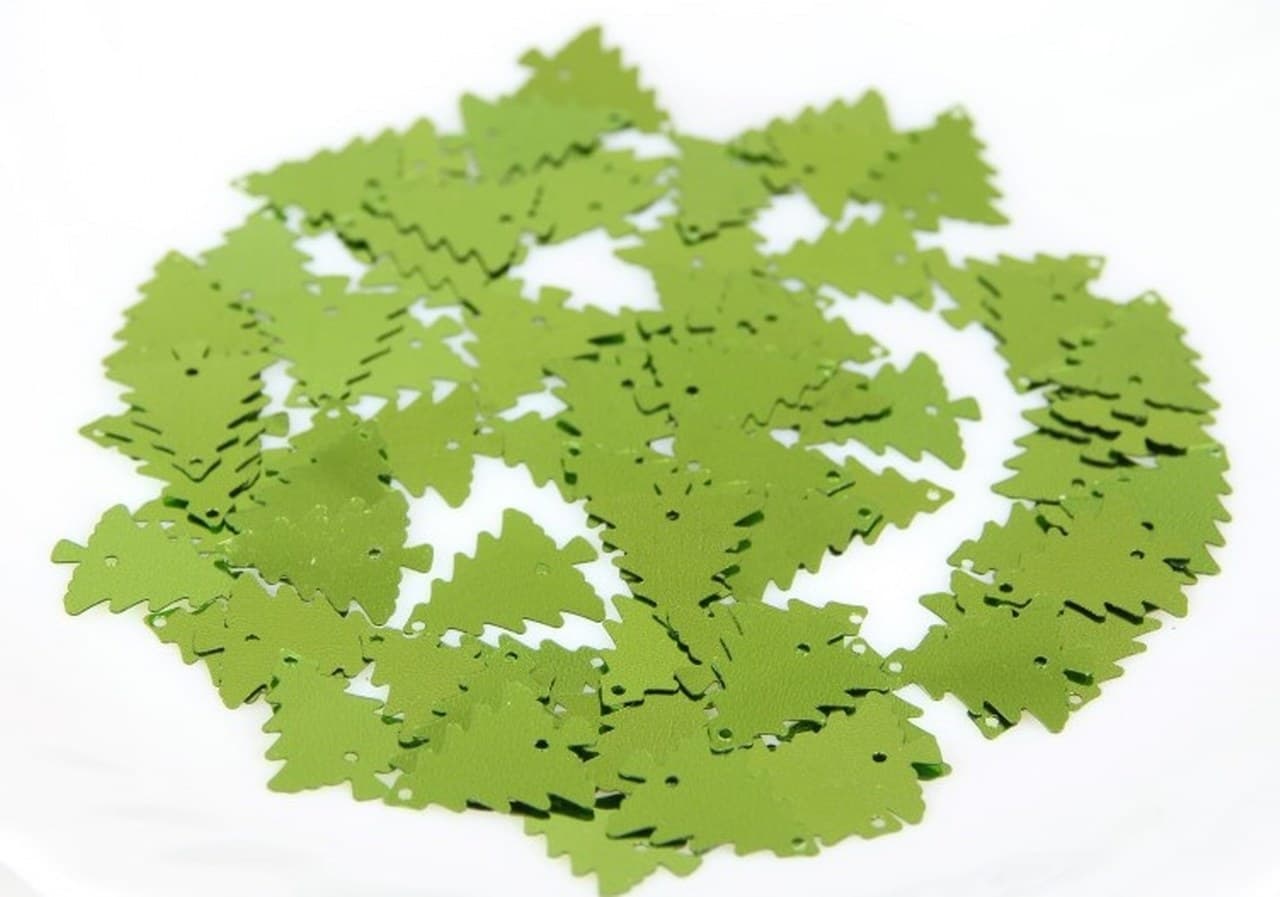 Cekiny choinki wys.13mm/5gram jasnozielone