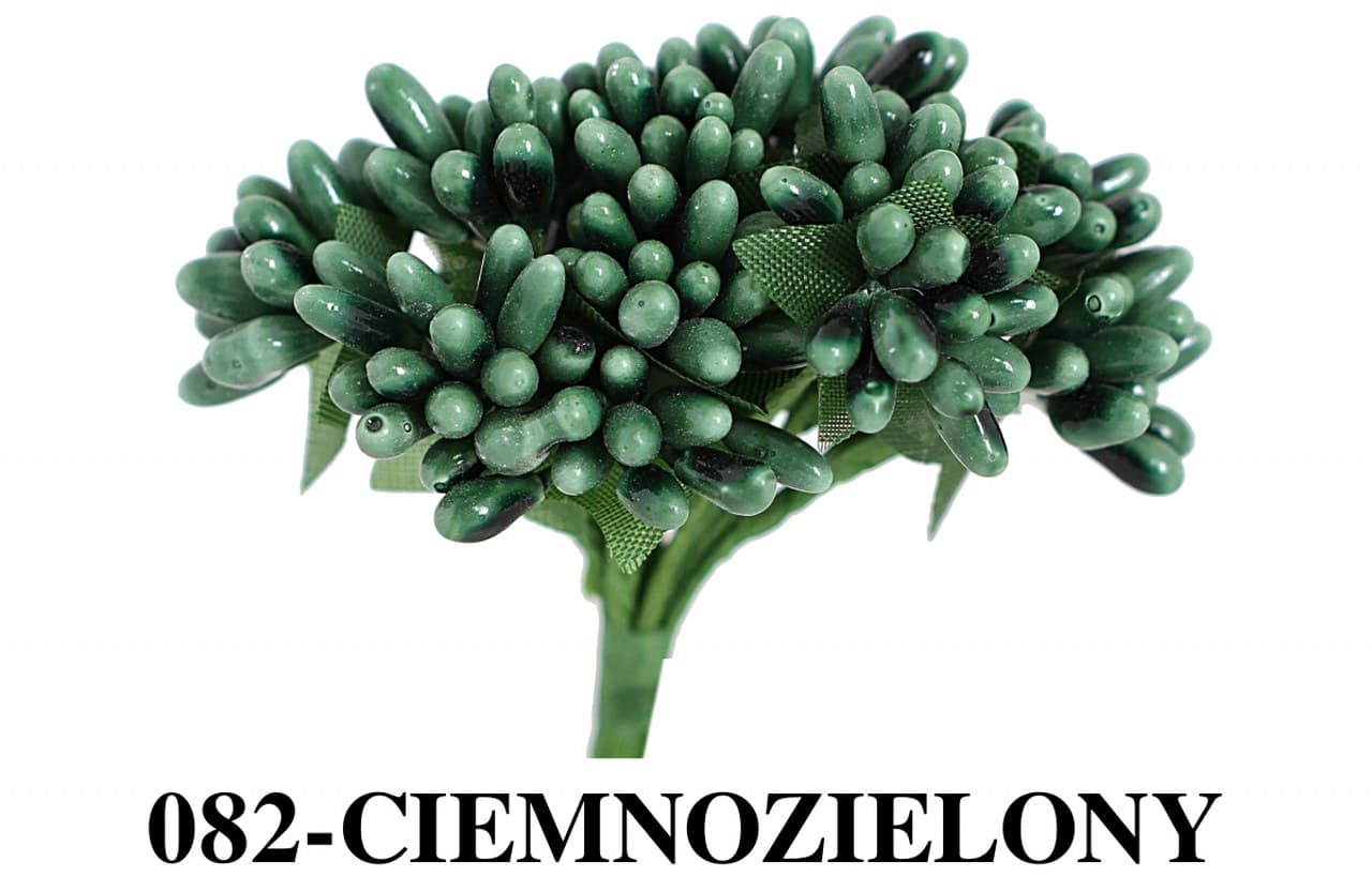 Pręciki na druciku ryż 2cm/12szt, c.zielone