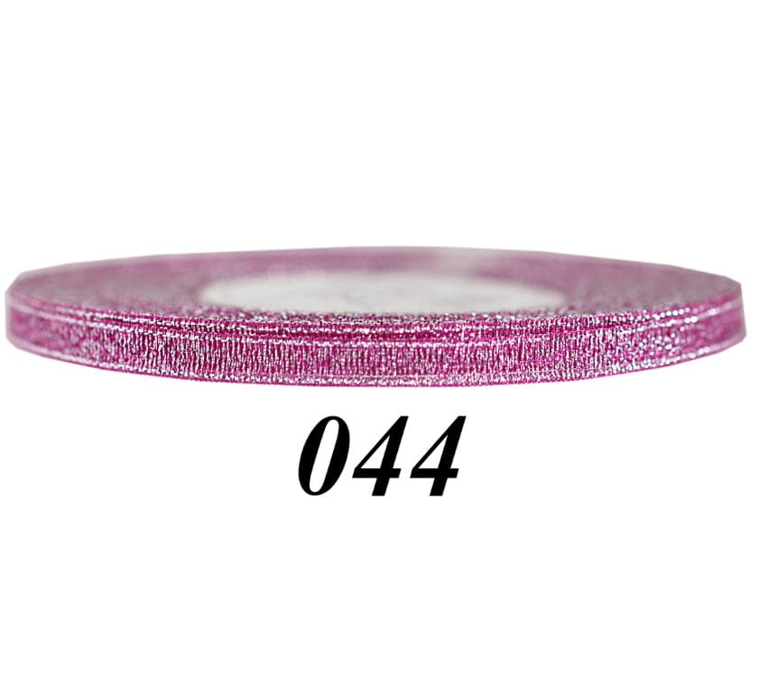 Wstążka brokatowa 6mm/27mb, amarantowa