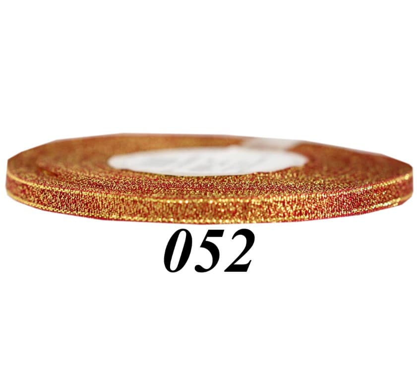 Wstążka brokatowa 6mm/27mb, ciemnoczerwona