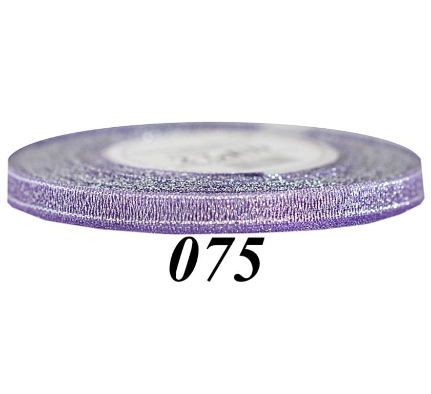 Wstążka brokatowa 6mm/27mb, wrzosowa