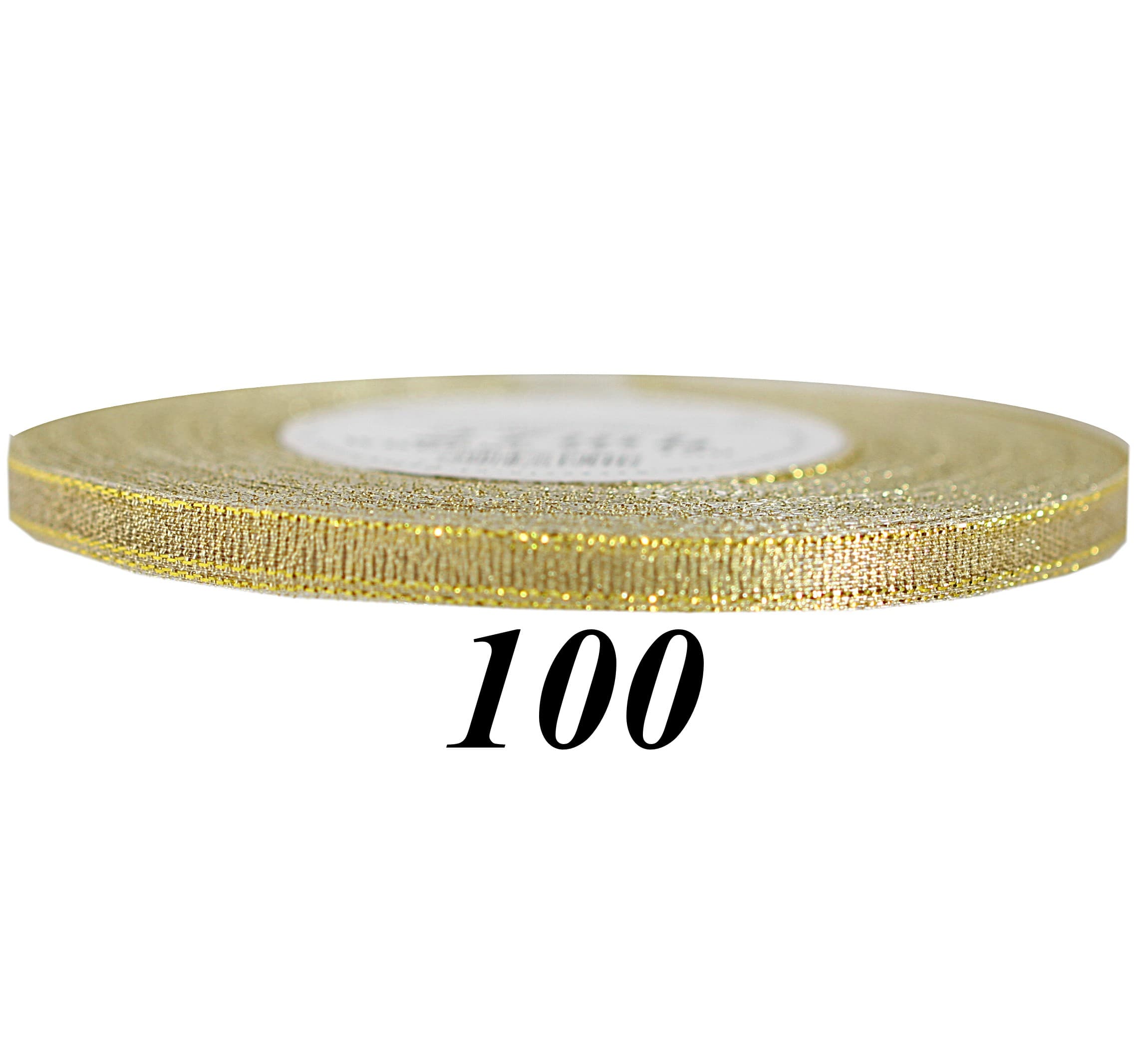 Wstążka brokatowa 6mm/27mb, złota