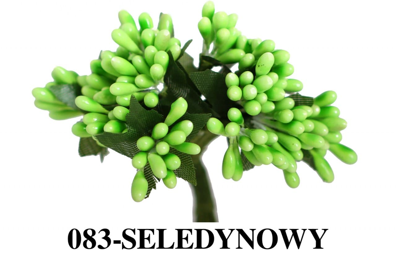 Pręciki na druciku ryż 2cm/12szt, seledynowe