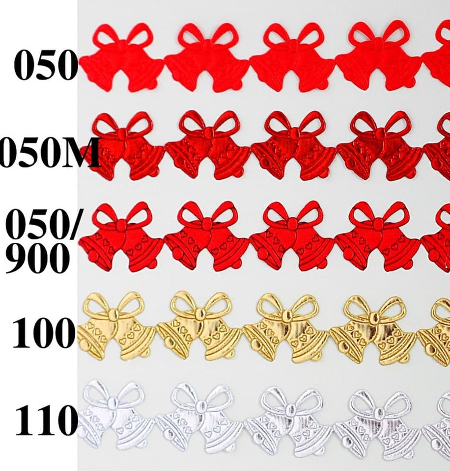 Aplikacje ażurowe metal 2 dzwonki, 1mb czerwone