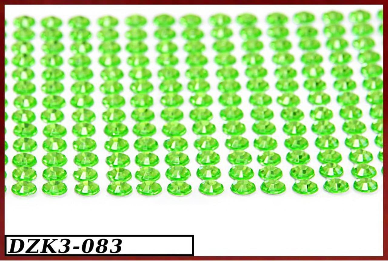 Dżety samoprzylepne kryształki 3mm/806szt seledyn