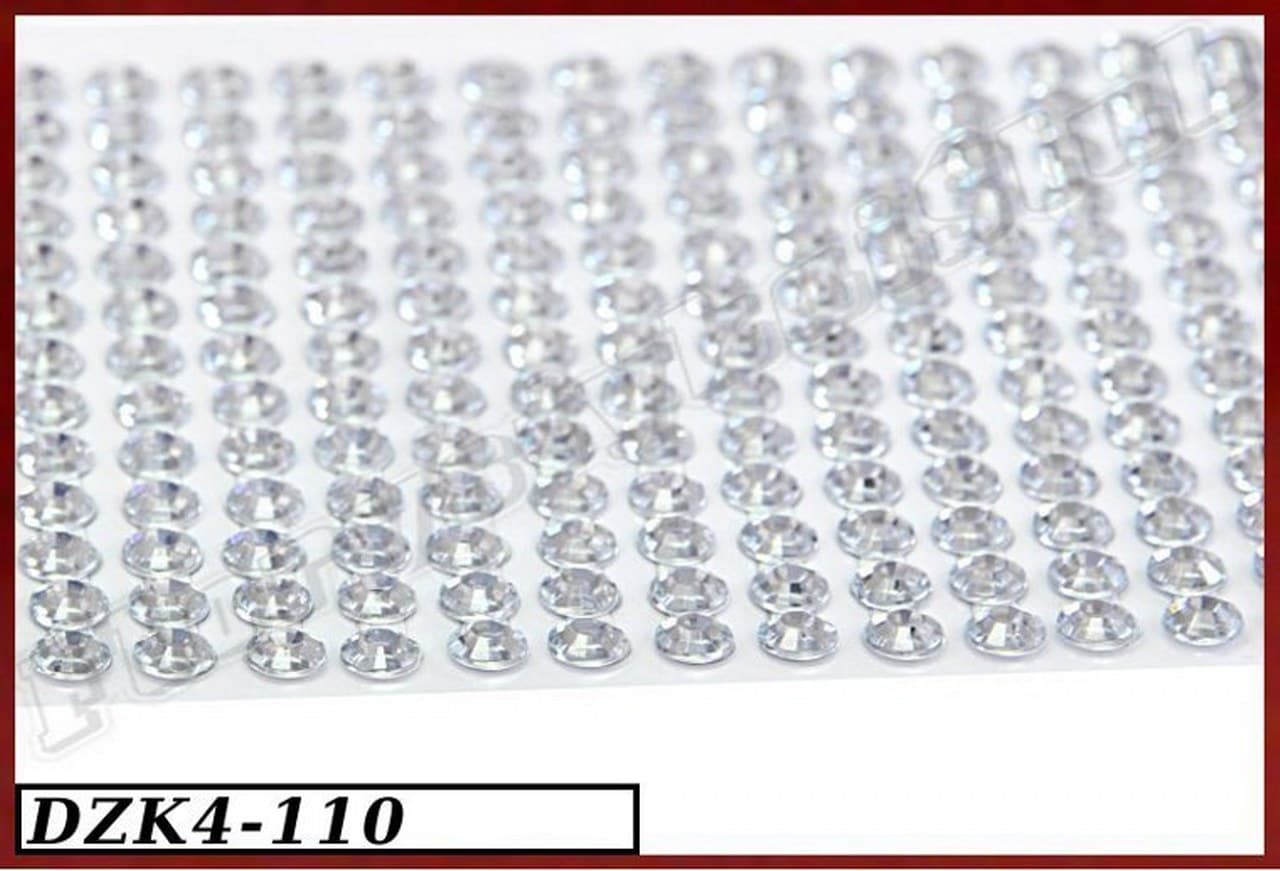 Dżety samoprzylepne kryształki 4mm/440szt srebrne 