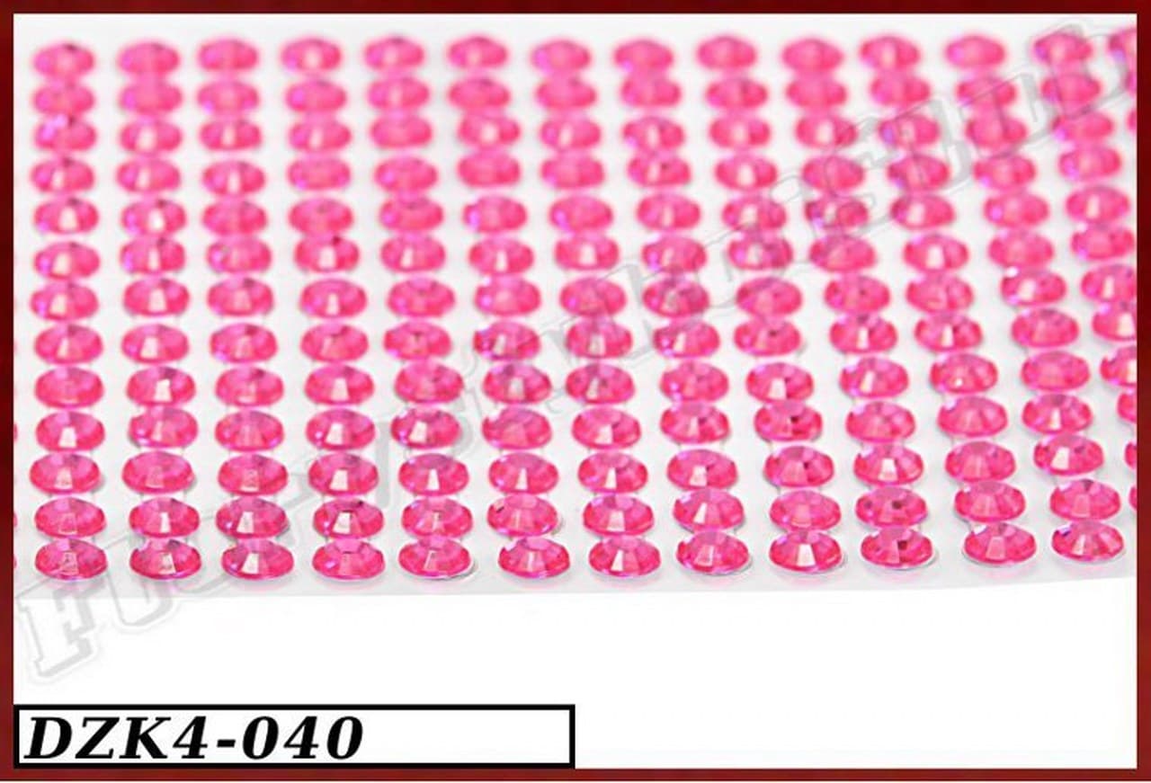 Dżety samoprzylepne kryształki 4mm/440szt różowe